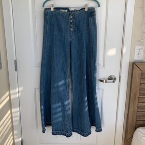 Wide leg hip huggers